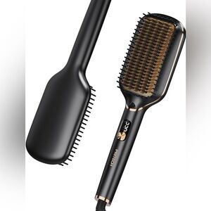 Pritech Black Ionic Wide Width Hair Straightening Heat Brush